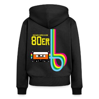 80s Disco 80s Party 1980 - Women's Premium Organic Zip Hoodie - black - Back - Julia (174cm)