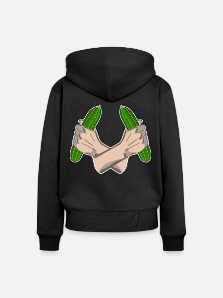 Gurke Gemüsegärtner Gurken - Frauen Premium Bio Zip Hoodie - Schwarz