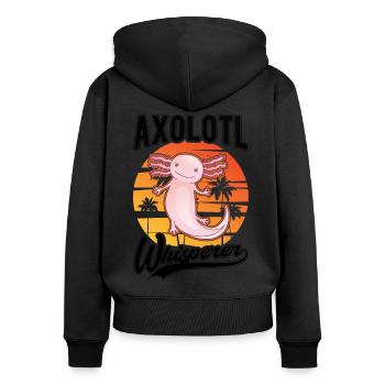 Axolotl Flüsterer Axolotl Whisperer - Sweat à capuche zippé Premium bio Femme - noir - Dos - Julia (174cm)