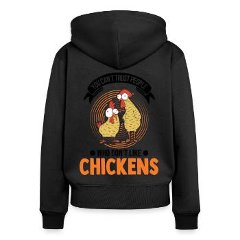Chicken Chicken Breeding Chicken Farmer - Women's Premium Organic Zip Hoodie - black - Back - Julia (174cm)