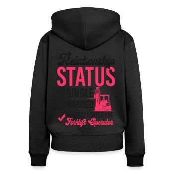 Certified Forklift Truck Operator - Frauen Premium Bio Zip Hoodie - Schwarz - Hinten - Julia (174cm)