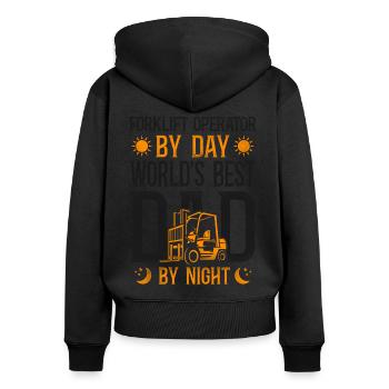 Certified Forklift Truck Operator - Frauen Premium Bio Zip Hoodie - Schwarz - Hinten - Julia (174cm)