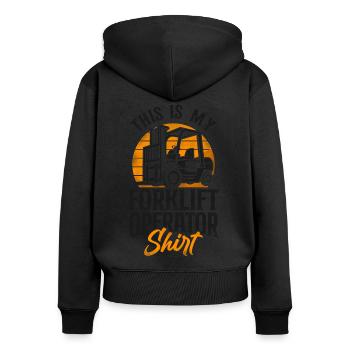 Certified Forklift Truck Operator - Frauen Premium Bio Zip Hoodie - Schwarz - Hinten - Julia (174cm)