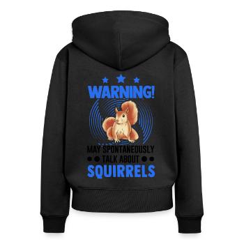 Warning Squirrel Gray Squirrel - Women's Premium Organic Zip Hoodie - black - Back - Julia (174cm)