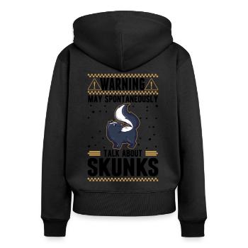 Skunk Owner Skunk Avertissement - Sweat à capuche zippé Premium bio Femme - noir - Dos - Julia (174cm)