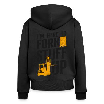 Certified Forklift Truck Operator - Women's Premium Organic Zip Hoodie - black - Back - Julia (174cm)