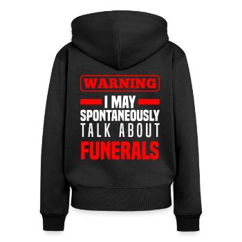 Croque-mort - Sweat à capuche zippé Premium bio Femme - noir - Dos - Julia (174cm)
