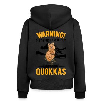May spontaneously talk about Quokkas - Women's Premium Organic Zip Hoodie - black - Back - Julia (174cm)