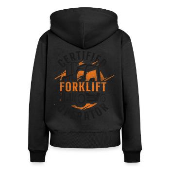 Certified Forklift Truck Operator - Frauen Premium Bio Zip Hoodie - Schwarz - Hinten - Julia (174cm)
