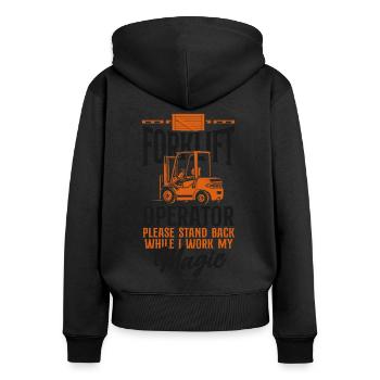 Certified Forklift Truck Operator - Frauen Premium Bio Zip Hoodie - Schwarz - Hinten - Julia (174cm)