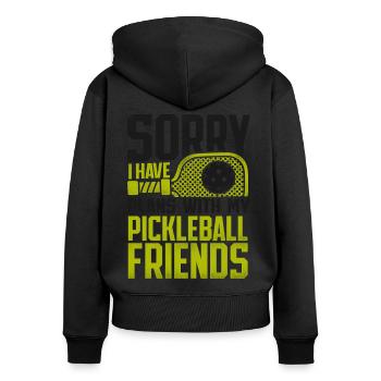 Pickleball Sorry I Have Plans With - Frauen Premium Bio Zip Hoodie - Schwarz - Hinten - Julia (174cm)
