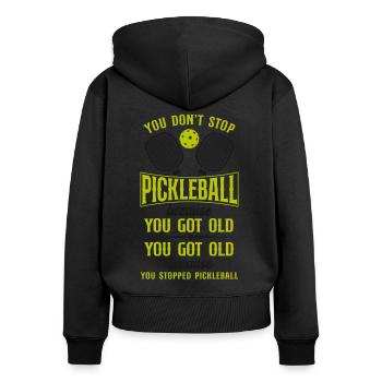 Pickleball Grandma Grandpa You - Women's Premium Organic Zip Hoodie - black - Back - Julia (174cm)