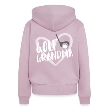 Golf Spieler Spruch Geschenkidee - Frauen Premium Bio Zip Hoodie - Altrosa - Hinten - Julia (174cm)