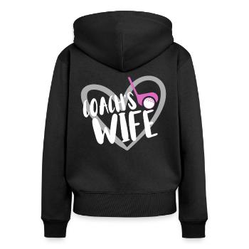Golf Spieler Spruch Geschenkidee - Frauen Premium Bio Zip Hoodie - Schwarz - Hinten - Julia (174cm)