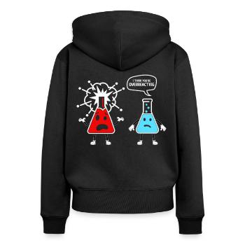 lustiges Chemie Shirt Witze, Chemiker Studium - Frauen Premium Bio Zip Hoodie - Schwarz - Hinten - Julia (174cm)