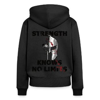 Strongman strength gym sport fitness bodybuilding - Women's Premium Organic Zip Hoodie - black - Back - Julia (174cm)