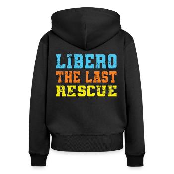 Volleyball Libero Sportler Sport Volleyballspieler - Frauen Premium Bio Zip Hoodie - Schwarz - Hinten - Julia (174cm)