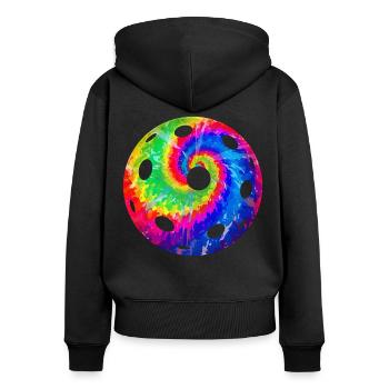 Pickleball Tie Dye Retro 80s 90s - Women's Premium Organic Zip Hoodie - black - Back - Julia (174cm)