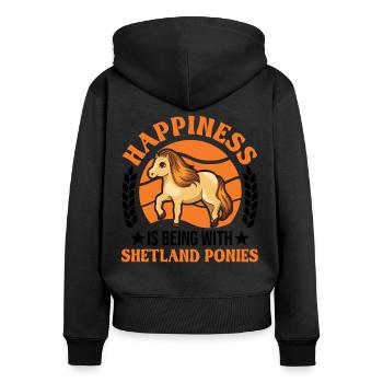 Shetland Pony Luck Shetland Pony Shetty - Sweat à capuche zippé Premium bio Femme - noir - Dos - Julia (174cm)