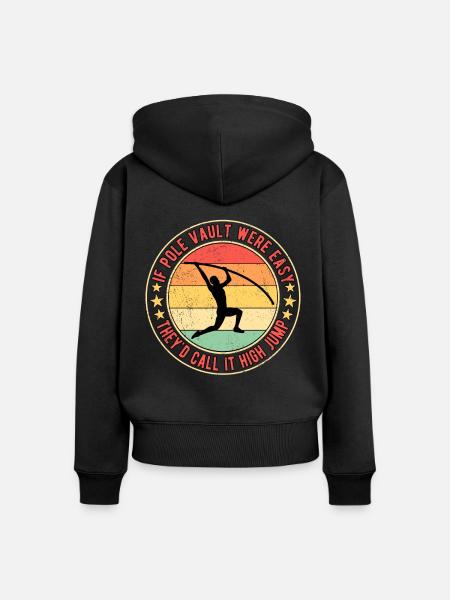 Stabspringer Stabhochspringer - Frauen Premium Bio Zip Hoodie - Schwarz