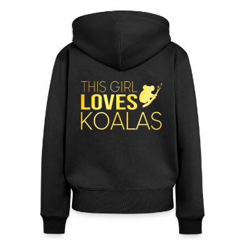 Girl Koala Saying - Women's Premium Organic Zip Hoodie - black - Back - Julia (174cm)
