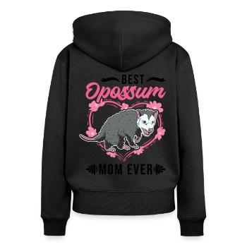 Best Opossum Mom Ever Opossum Mama Beutelratte - Frauen Premium Bio Zip Hoodie - Schwarz - Hinten - Julia (174cm)