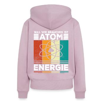 Atomenergie Kernenergie Kernkraft Atomkraftwerke - Frauen Premium Bio Zip Hoodie - Altrosa - Hinten - Julia (174cm)