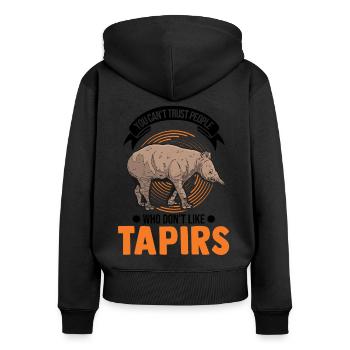 Tapir Flachlandtapir Tapirdae Tapir - Frauen Premium Bio Zip Hoodie - Schwarz - Hinten - Julia (174cm)
