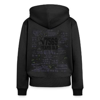 Square Root of 7569 Math Nerd 87th Birthday - Women's Premium Organic Zip Hoodie - black - Back - Julia (174cm)