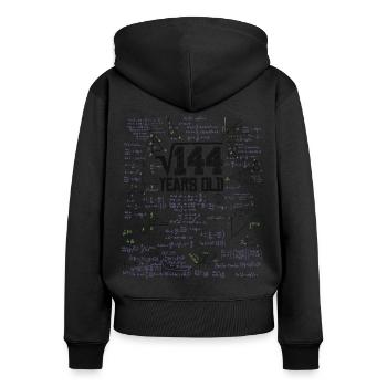Square Root of 144 Math Nerd 12th Birthday - Women's Premium Organic Zip Hoodie - black - Back - Julia (174cm)