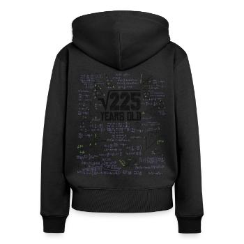 Quadratwurzel von 225 Mathe Nerd 15. Geburtstag - Frauen Premium Bio Zip Hoodie - Schwarz - Hinten - Julia (174cm)