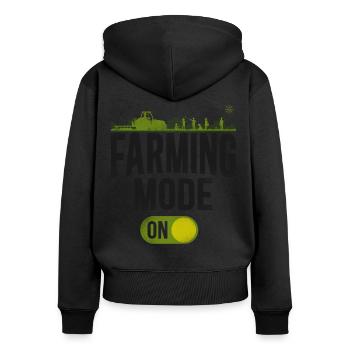 Farming Farmer Tractor Vintage - Frauen Premium Bio Zip Hoodie - Schwarz - Hinten - Julia (174cm)