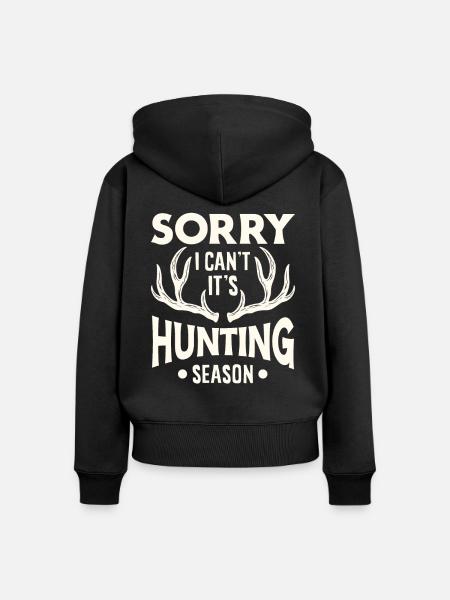 Jagen Jäger Jagdsaison Geschenk - Frauen Premium Bio Zip Hoodie - Schwarz