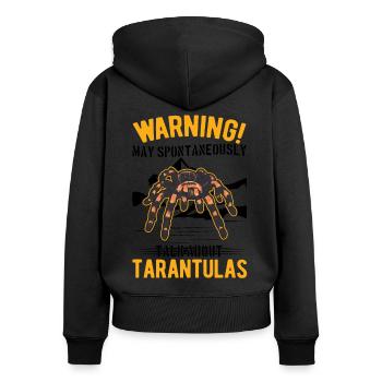 May spontaneously talk about Tarantulas Tarantel - Frauen Premium Bio Zip Hoodie - Schwarz - Hinten - Julia (174cm)