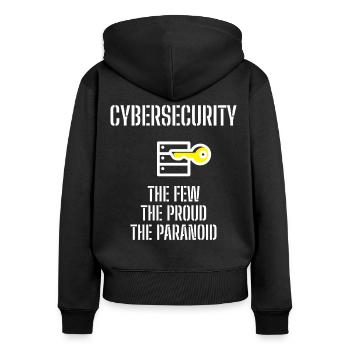 Cybersecurity - IT-Sicherheit Informatiker - Frauen Premium Bio Zip Hoodie - Schwarz - Hinten - Julia (174cm)