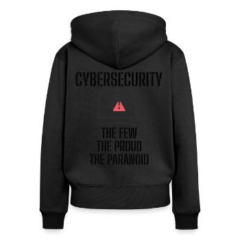 Cybersecurity - IT-Sicherheit Informatiker - Frauen Premium Bio Zip Hoodie - Schwarz - Hinten - Julia (174cm)