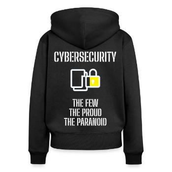 Cybersecurity - IT-Sicherheit Informatiker - Frauen Premium Bio Zip Hoodie - Schwarz - Hinten - Julia (174cm)