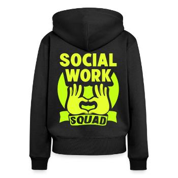 Team Sozialarbeit Sozialarbeiter Soziale Arbeit - Frauen Premium Bio Zip Hoodie - Schwarz - Hinten - Julia (174cm)