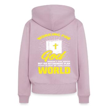Pfarrer Pastor Jesus - Frauen Premium Bio Zip Hoodie - Altrosa - Hinten - Julia (174cm)