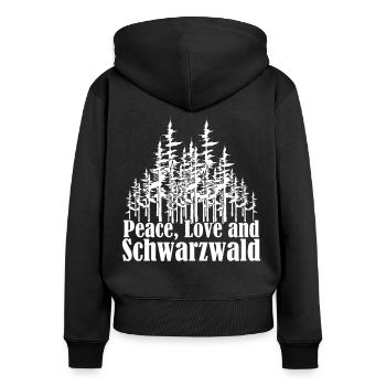 Schwarzwald Wandern Wanderer - Frauen Premium Bio Zip Hoodie - Schwarz - Hinten - Julia (174cm)