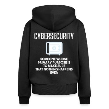 Cybersecurity - IT-Sicherheit Informatiker - Frauen Premium Bio Zip Hoodie - Schwarz - Hinten - Julia (174cm)