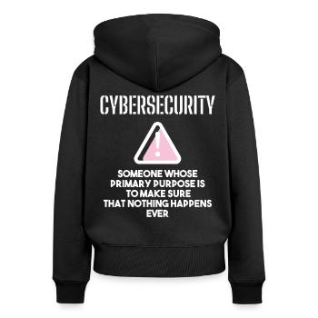 Cybersécurité - Informaticiens en sécurité des TI - Sweat à capuche zippé Premium bio Femme - noir - Dos - Julia (174cm)