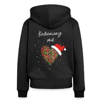 Bedienung Mit Herz Kellnerin Weihnachtsoutfit - Frauen Premium Bio Zip Hoodie - Schwarz - Hinten - Julia (174cm)