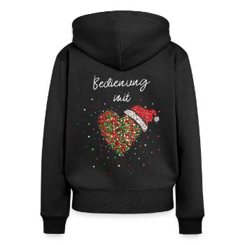 Bedienung Mit Herz Kellnerin Weihnachten Nikolaus - Frauen Premium Bio Zip Hoodie - Schwarz - Hinten - Julia (174cm)