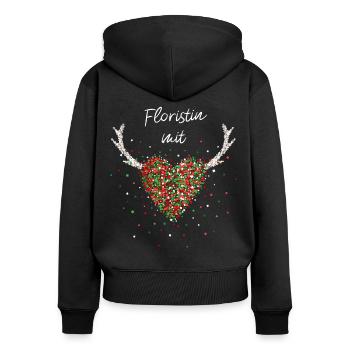 Floristin Mit Herz Floristik Weihnachtsfeier X-Mas - Frauen Premium Bio Zip Hoodie - Schwarz - Hinten - Julia (174cm)