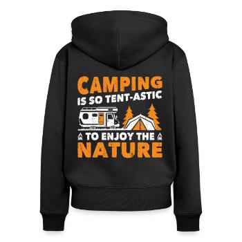 Le camping est une tente-astic pour profiter de la nature Camper - Sweat à capuche zippé Premium bio Femme - noir - Dos - Julia (174cm)