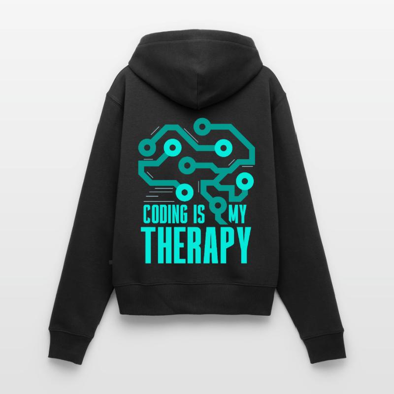 La programmation est mon codeur de codage de thérapie Sweat à capuche zippé Premium bio Femme