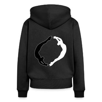 Gymnastics Yin And Yang - Tumbling Gymnast Girls - Frauen Premium Bio Zip Hoodie - Schwarz - Hinten - Julia (174cm)