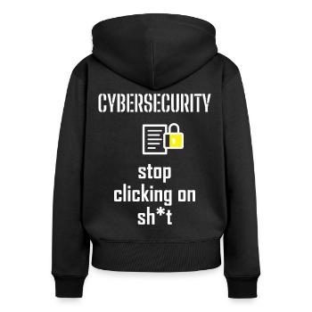 Cybersecurity - IT-Sicherheit Informatiker - Frauen Premium Bio Zip Hoodie - Schwarz - Hinten - Julia (174cm)