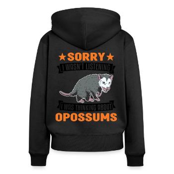 Opossum Gift Possum Pouch Rat - Women's Premium Organic Zip Hoodie - black - Back - Julia (174cm)